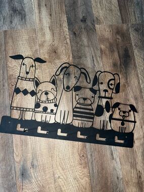Black Metal Dog Rack Wall Hook